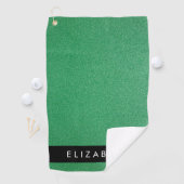 緑のグリッター、グリッターの背景、名前 ゴルフタオル (インサイチュ)
