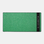 緑のグリッター、グリッターの背景、名前 デスクマット (正面)