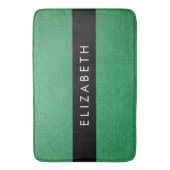 緑のグリッター、グリッターの背景、名前 バスマット (正面縦)