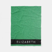 緑のグリッター、グリッターの背景、名前 フリースブランケット (正面)