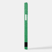 緑のグリッター、グリッターの背景、名前 iPhoneケース (右側面)