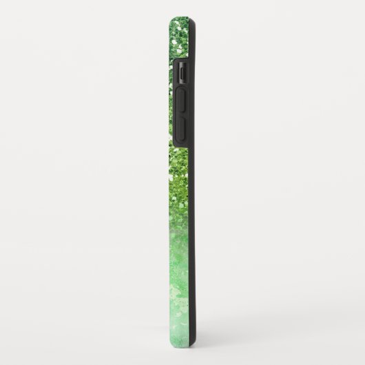 緑のグリッター、大理石、パーソナライズされた Case-Mate iPhoneケース (裏面/左)
