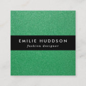 緑のグリッター、輝き、グリッターの背景 スクエア名刺 (正面)