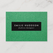 緑のグリッター、輝き、グリッターの背景 名刺 (正面)