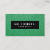 緑のグリッター、輝き、グリッターの背景 名刺 (正面)