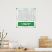 緑のグリッドフォト ポスター (キッチン)