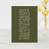 緑のグリーティングカードでクリスマスをお祝い カード (黄色い花)