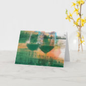 緑のグリーティングカードのVino カード (黄色い花)