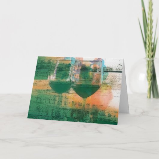 緑のグリーティングカードのVino カード (正面)