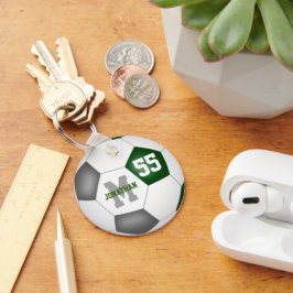 緑のグレーのスクールカラー男の子サッカーガールズサッカーボール キーホルダー