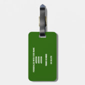 緑のグレーの女の子の男の子チームカラーギフトバレーボール ラゲッジタグ (裏面縦)