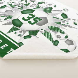 緑のグレーの女の子スポーツサッカーボール シェルパブランケット