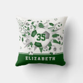 緑のグレーの女の子スポーツルームサッカーボール クッション (裏面)