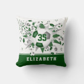 緑のグレーの女の子スポーツルームサッカーボール クッション (正面)