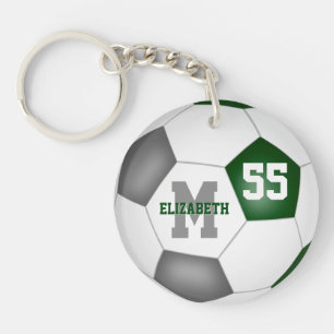 緑のグレースクールチームの色の女の子の男の子サッカー キーホルダー