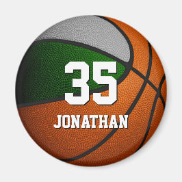 緑のグレースポーツチームカラー10代のバスケットボール マグネット