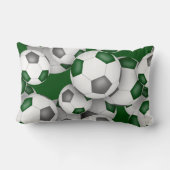 緑のグレーチームカラーサッカーボールの多く ランバークッション (裏面)