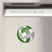 緑のグレーチームカラー男の子の女の子バレーボール マグネット (インサイチュ (食洗機))