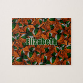 緑のグレーバスケットボールの女の子の男の子チームカラー ジグソーパズル