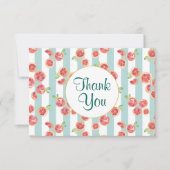 緑のグレープフルーツのパタストライプーンありがとう サンキューカード (正面)