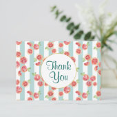 緑のグレープフルーツのパタストライプーンありがとう サンキューカード (スタンド正面)