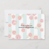 緑のグレープフルーツのパタストライプーンありがとう サンキューカード (裏面)