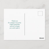 緑のグレープフルーツのパタストライプーンありがとう ポストカード (裏面)