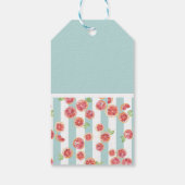 緑のグレープフルーツのパターンストライプ誕生日 ギフトタグ (裏面)