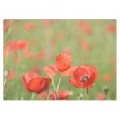 緑のケシの鮮やかで赤いケシは守備につきます テーブルクロス (正面(横))