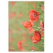 緑のケシの鮮やかで赤いケシは守備につきます テーブルクロス (正面)