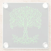 緑のケルトの木 ガラスコースター (裏面)