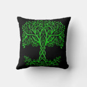 緑のケルトの木 クッション (裏面)