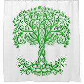 緑のケルトの木 シャワーカーテン (正面)