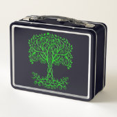 緑のケルトの木 メタルランチボックス (裏面)