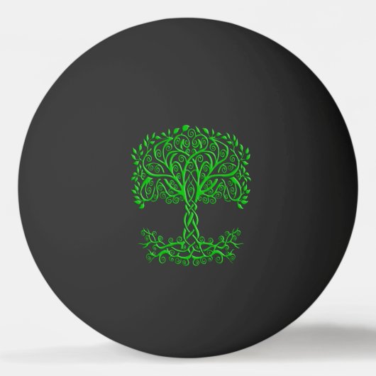 緑のケルトの木 卓球ボール (裏面)