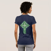 緑のケルト十字のTシャツ Tシャツ (裏面フル)