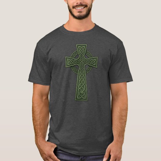 緑のケルト十字 Tシャツ (正面)
