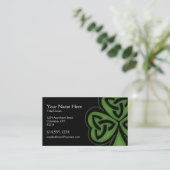 緑のケルト族のシャムロックのデザイン1のアイルランドの名刺 名刺 (スタンド正面)