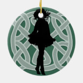 緑のケルト族のダンサーのオーナメント セラミックオーナメント (裏面)