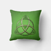 緑のケルト族の三位一体の結び目 クッション (裏面)
