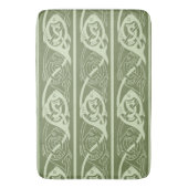 緑のケルト族の結び糸細工の魚 バスマット (正面縦)