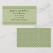 緑のケルト結び目模様のインテリア・デザイナーの名刺 名刺 (正面/裏面)