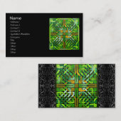 緑のケルト結び目模様のタイル174 名刺 (正面/裏面)