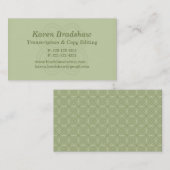 緑のケルト結び目模様のトランスクリプション名刺 名刺 (正面/裏面)