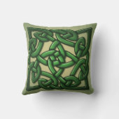 緑のケルト結び目模様 クッション (裏面)