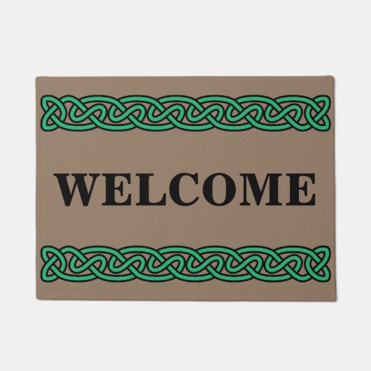 緑のケルト結び目模様 ドアマット (正面)