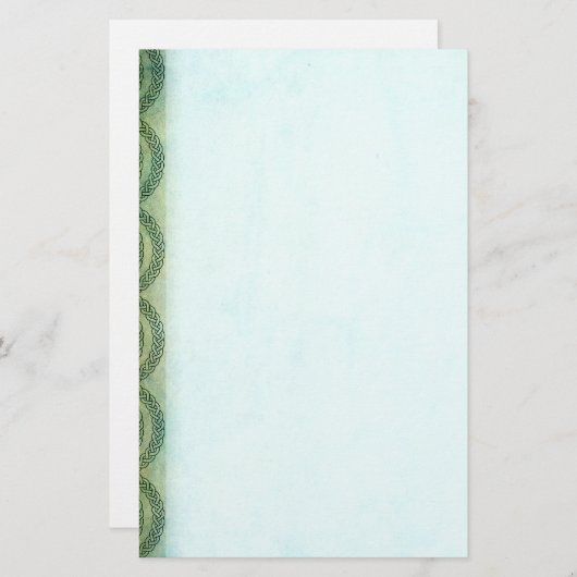 緑のケルト結び目模様 便箋 (正面/裏面)