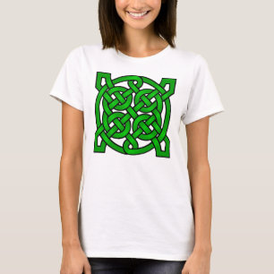 緑のケルト結び目模様 Tシャツ