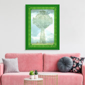 緑のケルト色の十字雲 キャンバスプリント (インサイチュ (リビング))