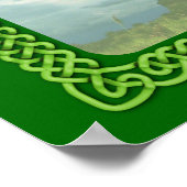 緑のケルト色の十字雲 ポスター (角)